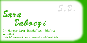 sara daboczi business card